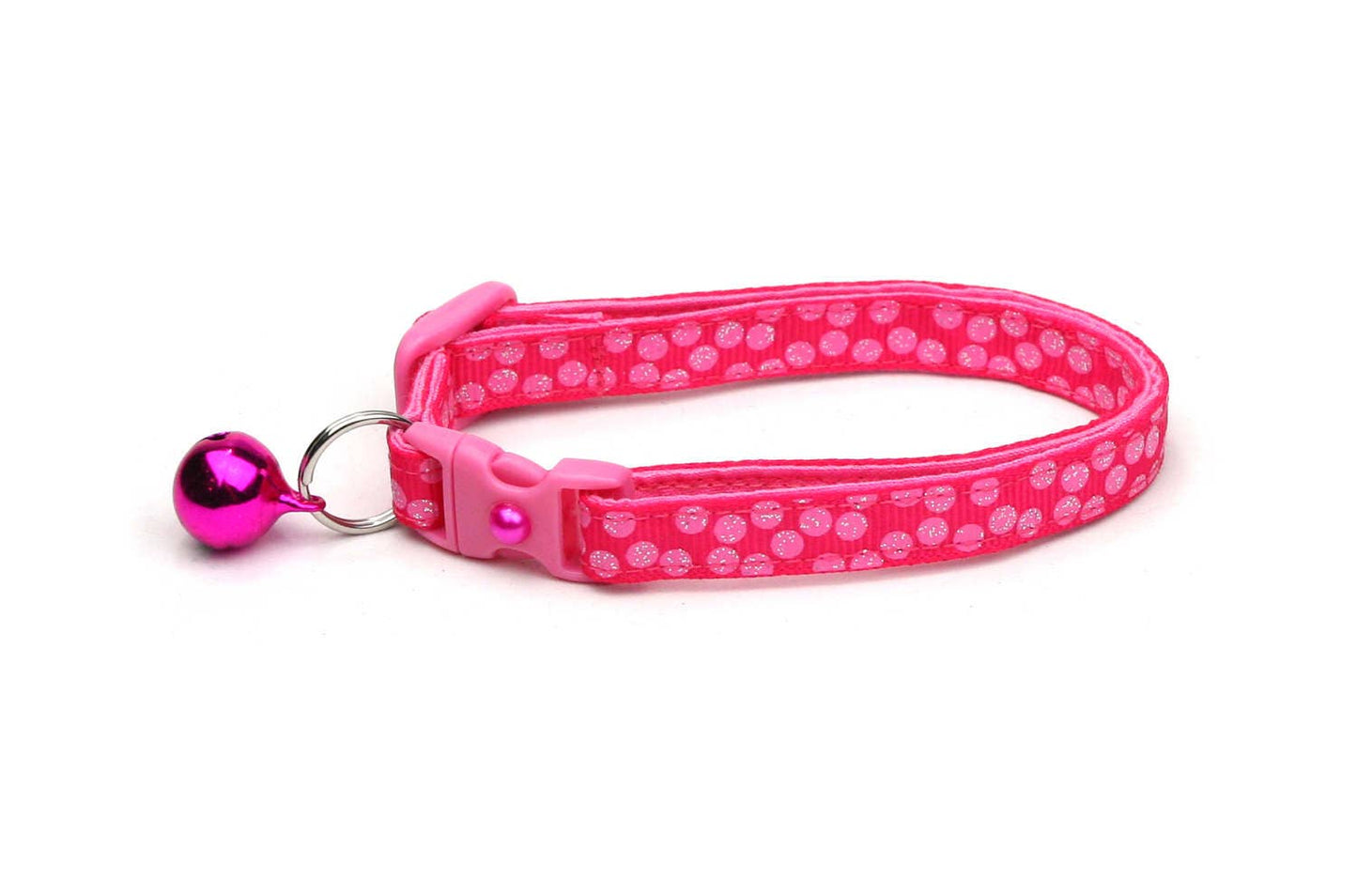 Pink Dots on Bright Pink Cat Collar