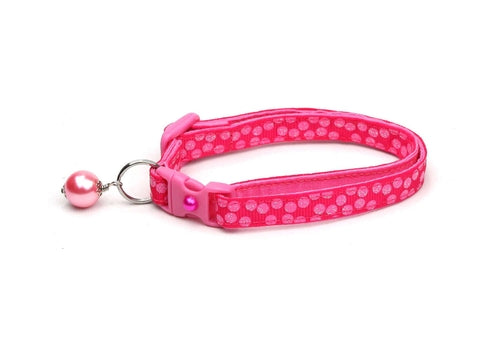 Pink Dots on Bright Pink Cat Collar